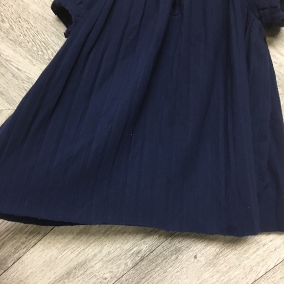 First Impressions | Navy Blue Pleated Dress Velvet - Picture 6 of 6